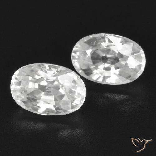 Gemas de Circón Blanco natural de 1.83 ct, Ovalada, VVS-VS