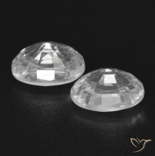 Gemas de Circón Blanco natural de 1.83 ct, Ovalada, VVS-VS