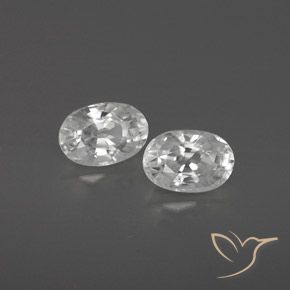 Gemas de Circón Blanco natural de 1.71 ct, Ovalada, VVS