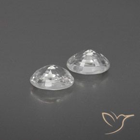 Gemas de Circón Blanco natural de 1.69 ct, Ovalada, VVS