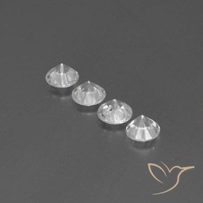Gemas de Circón Blanco natural de 3.71 ct, Redondo, VVS-VS