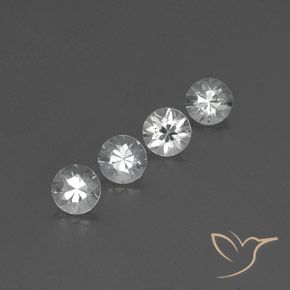 Gemas de Circón Blanco natural de 3.81 ct, Redondo, VVS-VS