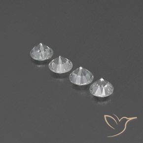 Gemas de Circón Blanco natural de 3.81 ct, Redondo, VVS-VS