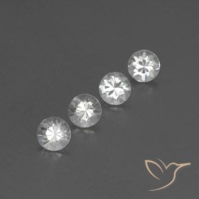 Gemas de Circón Blanco natural de 3.64 ct, Redondo, VVS-VS