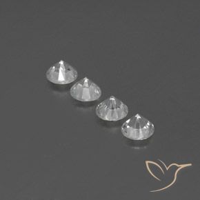 Gemas de Circón Blanco natural de 3.64 ct, Redondo, VVS-VS