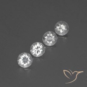 Gemas de Circón Blanco natural de 3.76 ct, Redondo, VVS-VS
