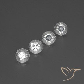 Gemas de Circón Blanco natural de 3.53 ct, Redondo, VVS-VS