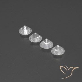 Gemas de Circón Blanco natural de 3.53 ct, Redondo, VVS-VS
