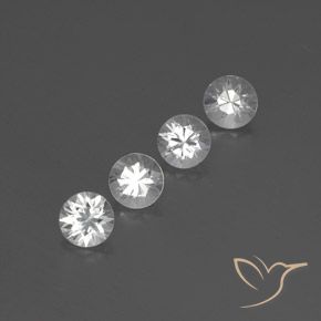 Gemas de Circón Blanco natural de 3.84 ct, Redondo, VVS-VS