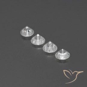 Gemas de Circón Blanco natural de 3.84 ct, Redondo, VVS-VS
