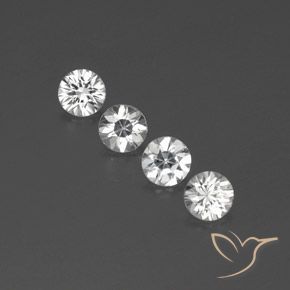 3.56ctw Natural Blanco Circón, Redondo, VVS-VS