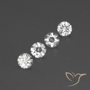 Gemas de Circón Blanco natural de 3.56 ct, Redondo, VVS-VS