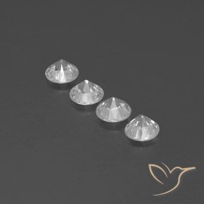 Gemas de Circón Blanco natural de 3.56 ct, Redondo, VVS-VS