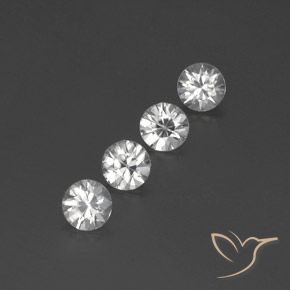 Gemas de Circón Blanco natural de 3.80 ct, Redondo, VVS-VS