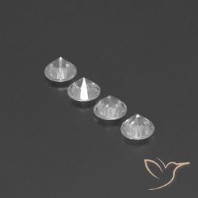 Gemas de Circón Blanco natural de 3.80 ct, Redondo, VVS-VS