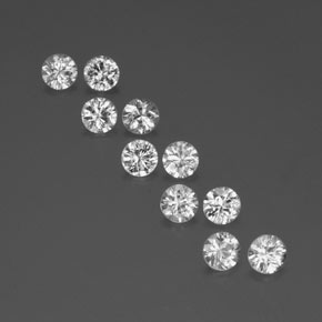Gemas de circón blanco natural de  ct, corte redondo, VVS-VS