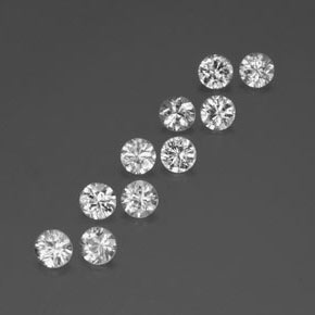 Gemas de circón blanco natural de  ct, corte redondo, VVS-VS