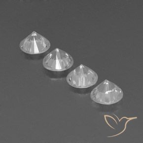 Gemas de Circón Blanco natural de 3.79 ct, Redondo, VVS-VS