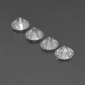 Gemas de Circón Blanco natural de 3.37 ct, Corte Redondo, VVS-VS