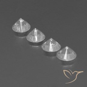 Gemas de Circón Blanco natural de 3.84 ct, Redondo, VVS-VS
