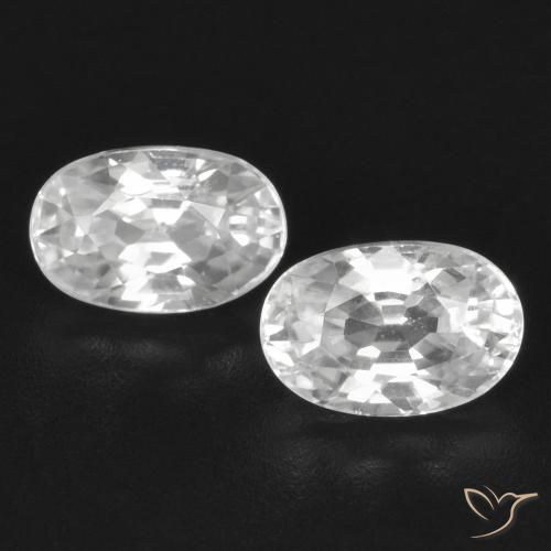 1.74ctw Natural Blanco Circón, Ovalada, VVS