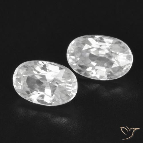 Gemas de Circón Blanco natural de 1.74 ct, Ovalada, VVS