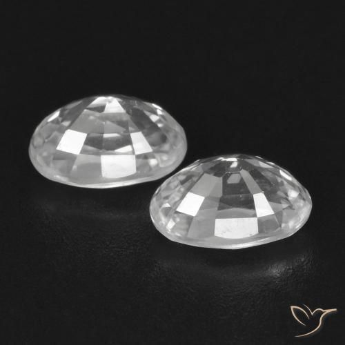 Gemas de Circón Blanco natural de 1.74 ct, Ovalada, VVS