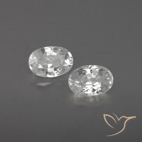 Gemas de Circón Blanco natural de 1.72 ct, Ovalada, VVS
