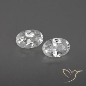 Gemas de Circón Blanco natural de 1.75 ct, Ovalada, VVS-VS
