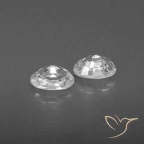 Gemas de Circón Blanco natural de 1.75 ct, Ovalada, VVS-VS