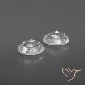 Gemas de Circón Blanco natural de 1.75 ct, Ovalada, VVS-VS