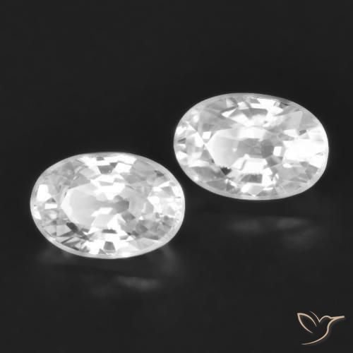 Gemas de Circón Blanco natural de 1.66 ct, Ovalada, VVS