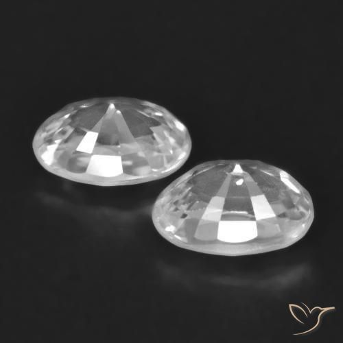 Gemas de Circón Blanco natural de 1.66 ct, Ovalada, VVS