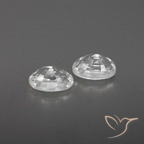 Gemas de Circón Blanco natural de 1.71 ct, Ovalada, VVS