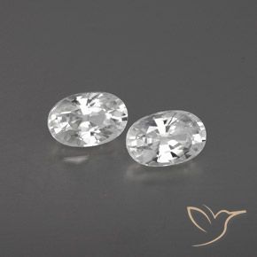 Gemas de Circón Blanco natural de 1.63 ct, Ovalada, VVS