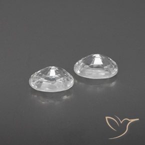 Gemas de Circón Blanco natural de 1.63 ct, Ovalada, VVS