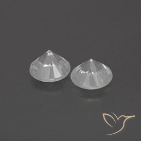Gemas de Circón Blanco natural de 1.96 ct, Redondo, VVS-VS