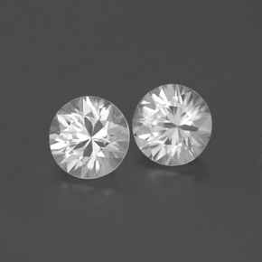 Gemas de Circón Blanco natural de 1.83 ct, Corte Redondo, VVS-VS