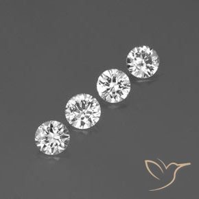Gemas de Circón Blanco natural de 3.52 ct, Redondo, VVS-VS