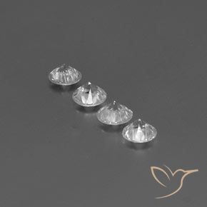 Gemas de Circón Blanco natural de 3.52 ct, Redondo, VVS-VS