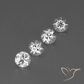 Gemas de Circón Blanco natural de 3.69 ct, Redondo, VVS-VS
