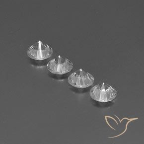 Gemas de Circón Blanco natural de 3.69 ct, Redondo, VVS-VS
