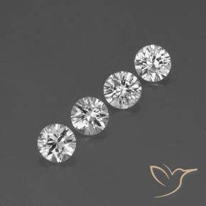 Gemas de Circón Blanco natural de 3.39 ct, Redondo, VVS-VS