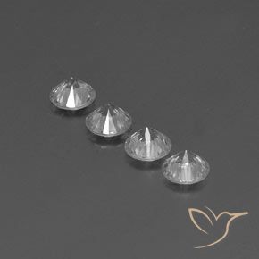 Gemas de Circón Blanco natural de 3.39 ct, Redondo, VVS-VS