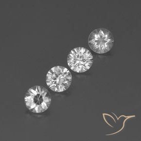 Gemas de Circón Blanco natural de 3.70 ct, Redondo, VVS-VS