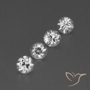 Gemas de Circón Blanco natural de 3.98 ct, Redondo, VVS-VS