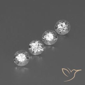 Gemas de Circón Blanco natural de 3.75 ct, Redondo, VVS-VS