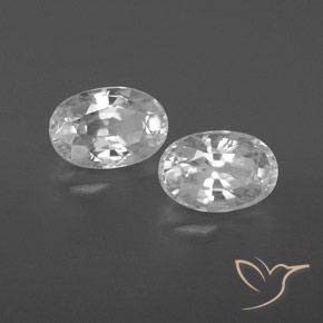 Gemas de Circón Blanco natural de 1.74 ct, Ovalada, VVS-VS