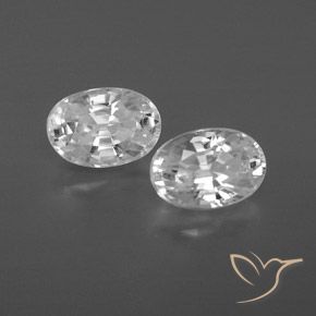 Gemas de Circón Blanco natural de 1.72 ct, Ovalada, VVS
