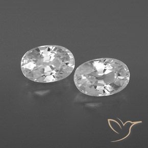 Gemas de Circón Blanco natural de 1.76 ct, Ovalada, VVS